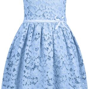 Elegant Blue Lace Kids Dress